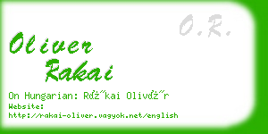 oliver rakai business card